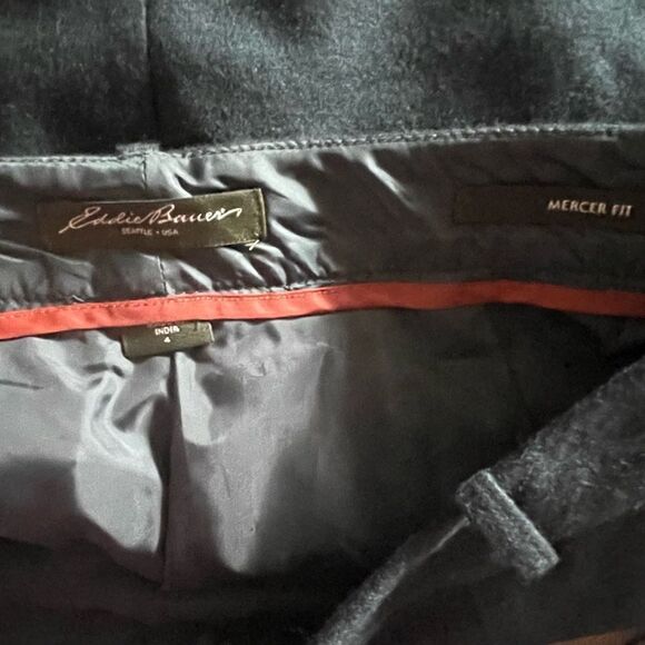 Eddie Bauer Forest green Mercer fit button front wool mini skirt lined sz 4 - Picture 3 of 6